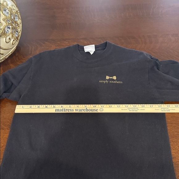 Simply Southern Black and Gold Long Sleeve T-Shirt Medium - Picture 8 of 11